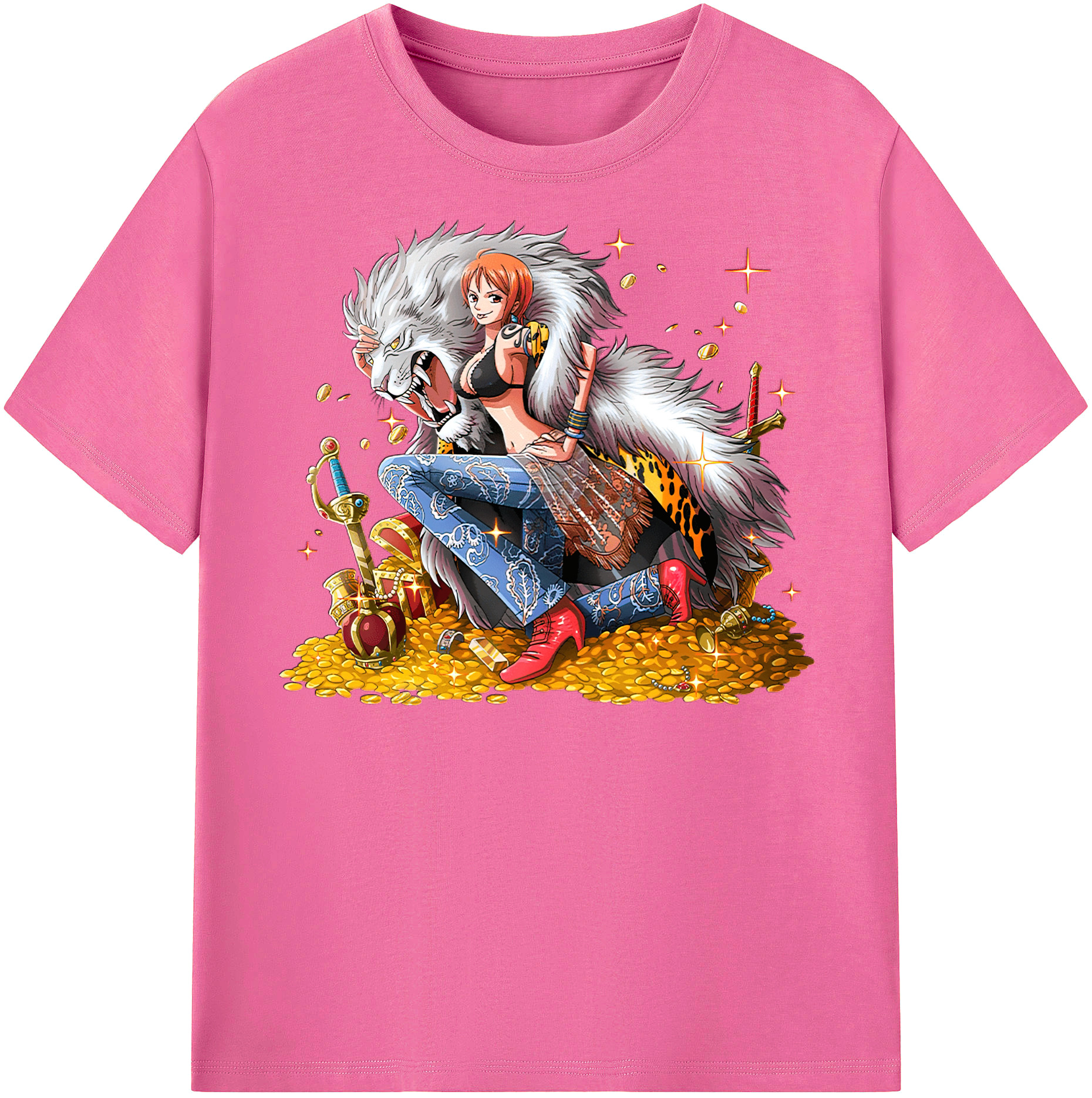 （画像用） ワンピース ナミ ONE PIECE Nami レディースカジュアルプリントTシャツ（綿100％）